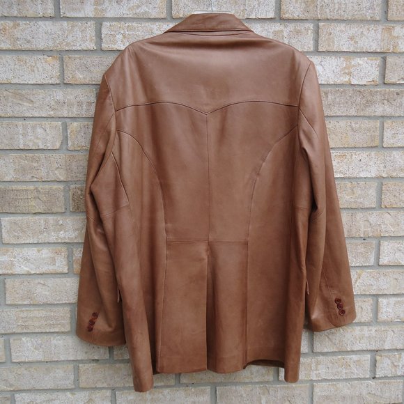 SIZE 44. SCULLY brown genuine leather blazer jacket. - Picture 2 of 16
